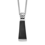 Sterling Silver Rhodium-plated Antiqued Onyx Pendant Necklace