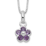 Sterling Silver Amethyst Flower Pendant Necklace