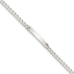 Sterling Silver Polished Engravable Curb Link 26x Diamond-cut Plate ID Bracelet