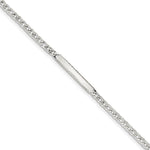 Sterling Silver Diamond-cut Engraveable Curb Link ID Bracelet