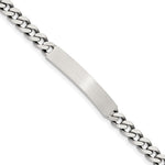 Sterling Silver Engravable Antiqued Curb Link 32x Plate ID Bracelet