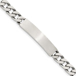 Sterling Silver Engraveable Antiqued Curb Link ID Bracelet