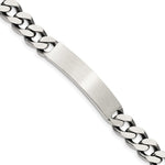 Sterling Silver Engravable Antiqued Curb Link 36x Plate ID Bracelet