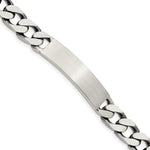 Sterling Silver Engravable Antiqued Curb Link 39x Plate ID Bracelet