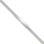 Sterling Silver Polished Engravable Curb Link 27x Plate ID Bracelet
