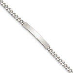 Sterling Silver Polished Engravable Curb Link 32x Plate ID Bracelet