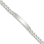 Sterling Silver Polished Engravable Curb Link 32x Plate ID Bracelet