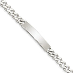 Sterling Silver Polished Engravable Curb Link 34x Plate ID Bracelet