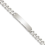 Sterling Silver Polished Engravable Curb Link 34x Plate ID Bracelet