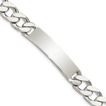 Sterling Silver Polished Engraveable Curb Link ID Bracelet