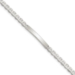 Sterling Silver Polished Engravable Anchor Link 27x Plate ID Bracelet