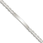 Sterling Silver Polished Engravable Anchor Link 33x Plate ID Bracelet