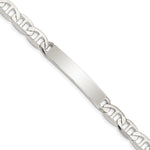 Sterling Silver Polished Engraveable Anchor Link ID Bracelet