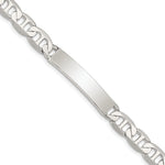 Sterling Silver Polished Engravable Anchor Link 33x Plate ID Bracelet