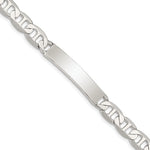 Sterling Silver Polished Engraveable Anchor Link ID Bracelet