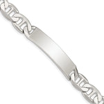 Sterling Silver Polished Engravable Anchor Link 39x Plate ID Bracelet
