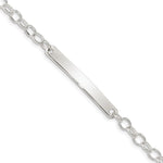 Sterling Silver Polished Engravable Oval Rolo Link 38x Plate ID Bracelet