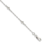 Sterling Silver Polished Fancy Bead with Extension Children's Bracelet