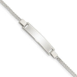 Sterling Silver Engravable Curb Link 27x Plate Adjustable Baby ID Bracelet