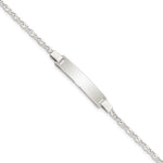 Sterling Silver Engravable Fancy Link 27x Plate Childrens ID Bracelet