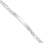Sterling Silver Figaro Link ID Bracelet