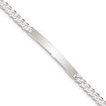 Sterling Silver Polished Engravable Curb Link 40x Plate ID Bracelet