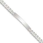 Sterling Silver Polished Engravable Curb Link 40x Plate ID Bracelet
