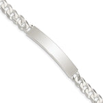 Sterling Silver Polished Engravable Curb Link 45x Plate ID Bracelet