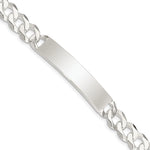 Sterling Silver Polished Engravable Curb Link 46x Plate ID Bracelet