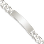 Sterling Silver Polished Engravable Curb Link 42x Plate ID Bracelet