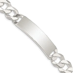 Sterling Silver Polished Engravable Curb Link 46x Plate ID Bracelet