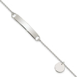 Sterling Silver Polished Engravable Curb Link with Sliding Disc Charm 30x Plate ID Bracelet