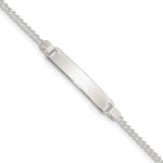 Sterling Silver Engravable Curb Link 27x Plate Childrens ID Bracelet