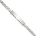 Sterling Silver Engravable Double Curb Link 27x Plate Childrens ID Bracelet