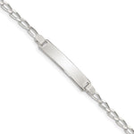 Sterling Silver Engravable Curb Link 27x Plate Childrens ID Bracelet
