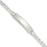 Sterling Silver Engravable Anchor Link 27x Plate Childrens ID Bracelet