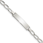 Sterling Silver Engravable Curb Link 27x Plate Childrens ID Bracelet