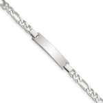 Sterling Silver Engravable Figaro Link 27x Plate Childrens ID Bracelet