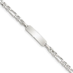 Sterling Silver Engravable Figaro Anchor Link 21x Plate Plus Extender Childrens ID Bracelet