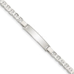 Sterling Silver Engravable Anchor Link 24x Plate Childrens ID Bracelet