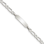 Sterling Silver Engravable Fancy Curb Link 21x Plate Childrens ID Bracelet