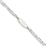 Sterling Silver Polished Engraveable Plus EXT Childrens ID Bracelet