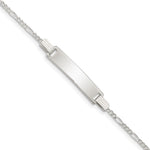 Sterling Silver Engravable Figaro Link 27x Plate ID Bracelet