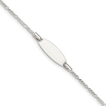 Sterling Silver Childrens Plus Ext ID Figaro Link Bracelet