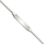 Sterling Silver Engravable Box Chain 29x Plate Childrens ID Bracelet
