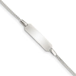 Sterling Silver Engravable Curb Link 22x Plate Plus Extender ID Bracelet