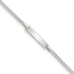 Sterling Silver Engravable Curb Link 19x Plate Plus Extender Childrens ID Bracelet