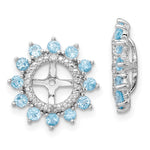 Sterling Silver Rhodium Diam. & Swiss Blue Topaz Earring Jacket