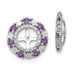 Sterling Silver Rhodium Amethyst Earring Jacket