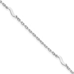 Sterling Silver Rh-pl Polished Paperclip Plus ext. Anklet